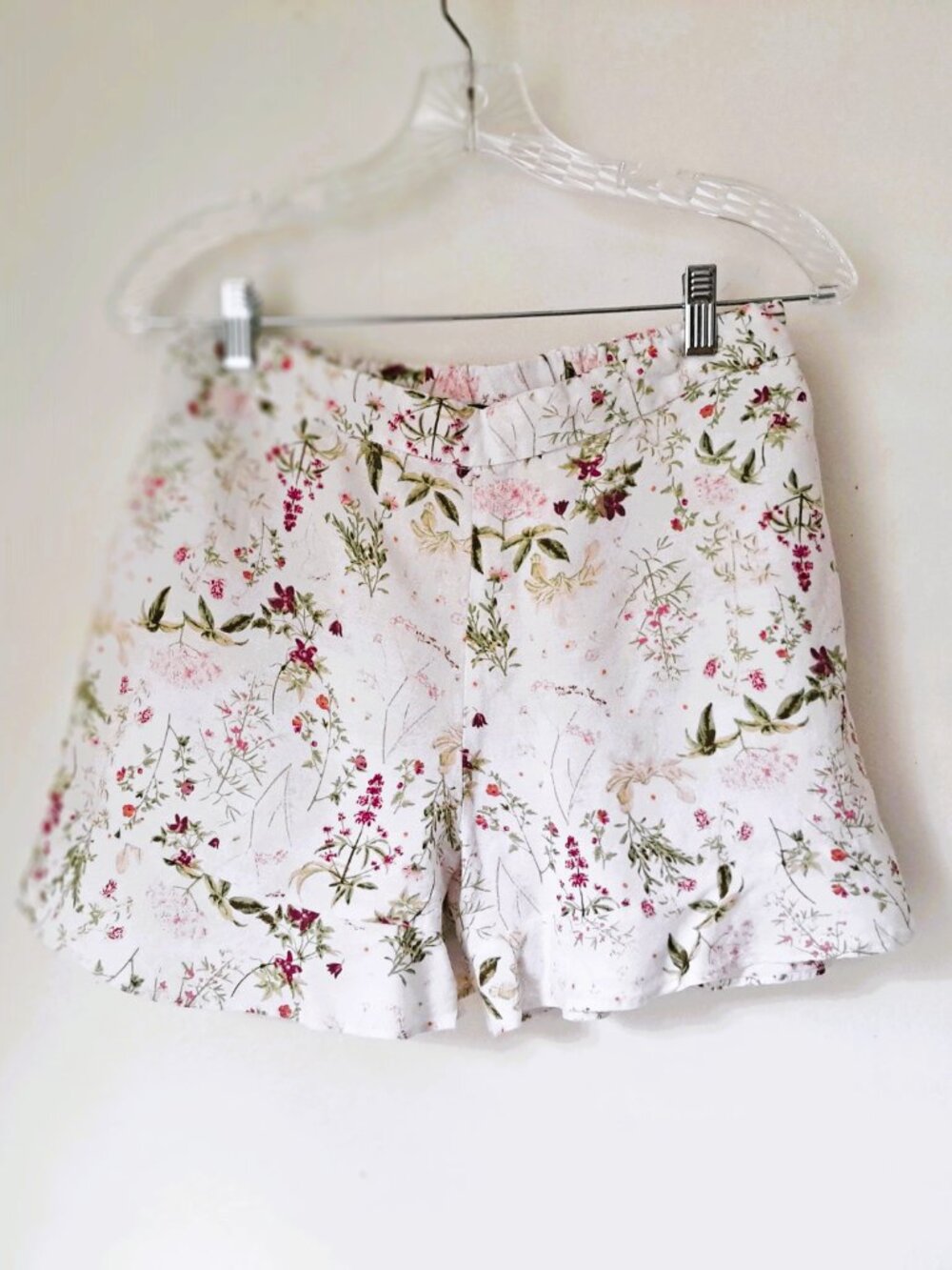 Catherine Malandrino Women's Floral Shorts Size M White Multicolor